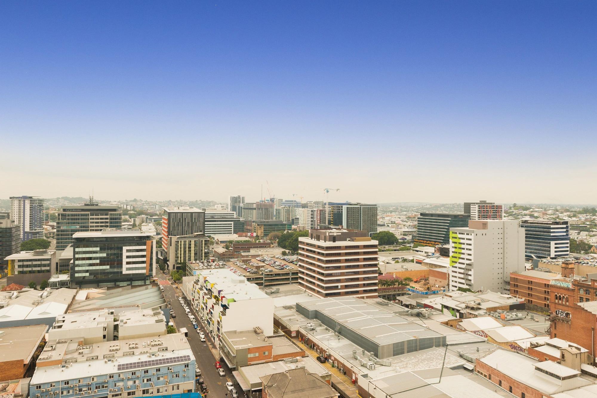Fv By Peppers Apart otel Brisbane Dış mekan fotoğraf Aerial view of the CBD